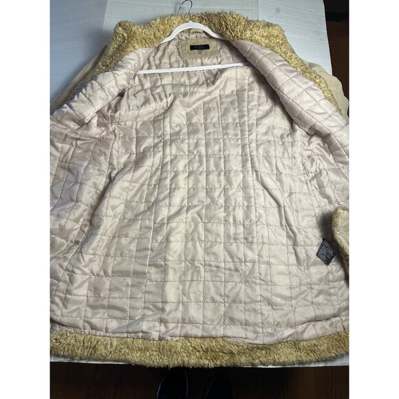VTG-Y2K-Static Womens XL Beige Corduroy Coat Faux Fur Collar & Cuffs Penny lane - Picture 15 of 16